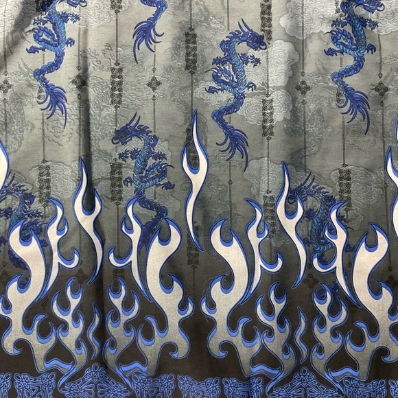 Vintage Blue Dragon Flames Men’s Hawaiian Shirt - Picture 11 of 12